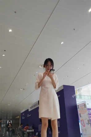 XM682白色连衣裙车展礼仪小姐姐，白色内内